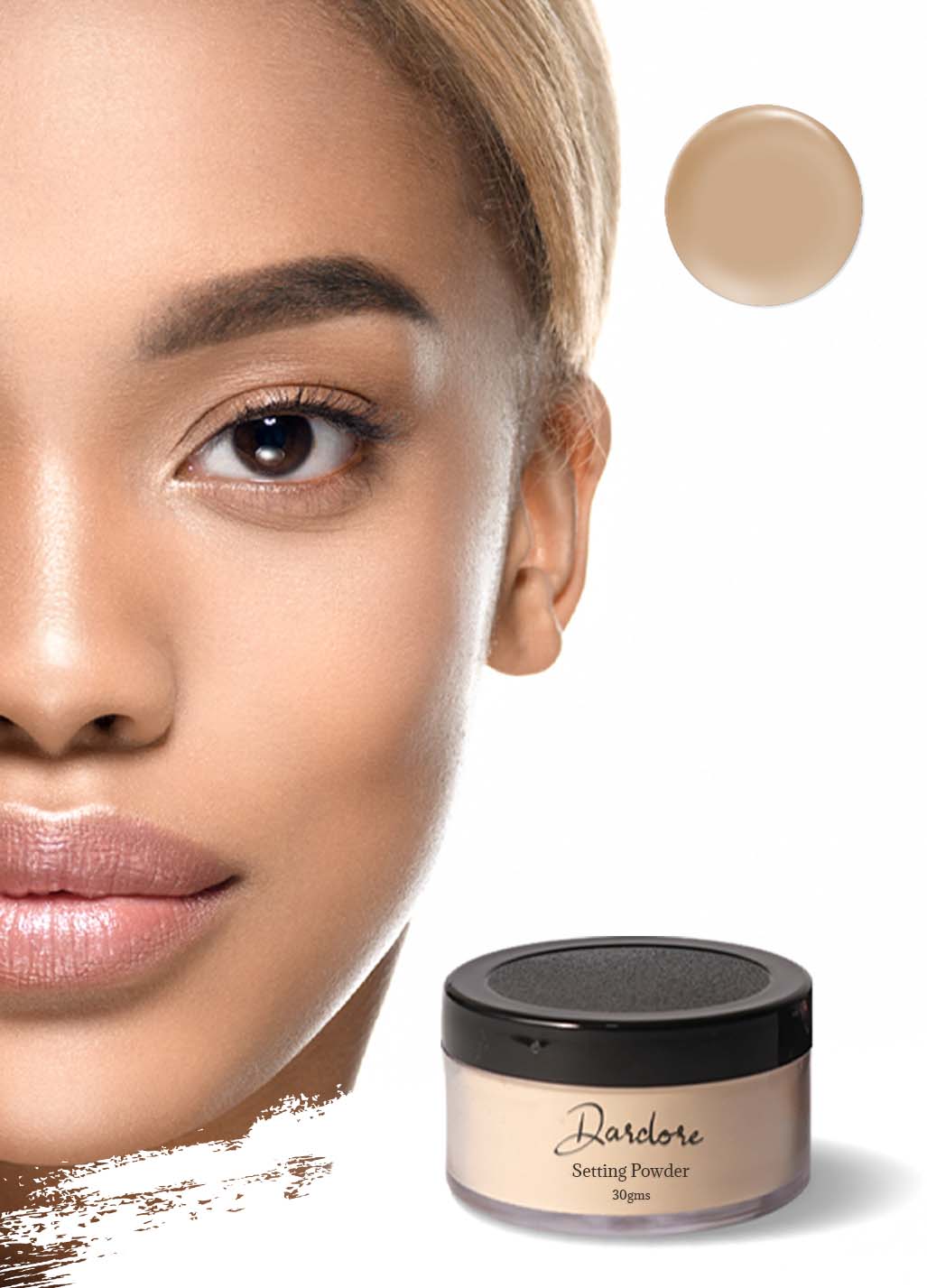 Translucent setting powder for vitiligo makeup